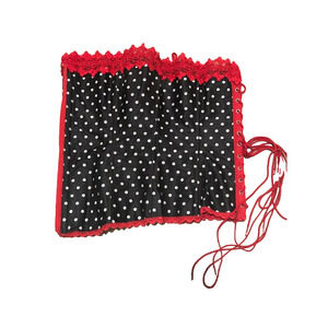 Fredericks of Hollywood Corset Polka Dot Blk/Wht w/ red border Size 36 (M)